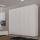 Ver imagem 7 de Guarda Roupa 6 Portas de Bater 2 Gavetas MDF Branco Leifer Móveis