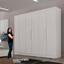 Ver imagem 6 de Guarda Roupa 6 Portas de Bater 2 Gavetas MDF Branco Leifer Móveis
