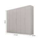 Ver imagem 5 de Guarda Roupa 6 Portas de Bater 2 Gavetas MDF Branco Leifer Móveis