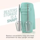 Ver imagem 2 de Elite Gourmet Mixer de Mão 5 Velocidades, 150w, com Beaters Extra Largos, Menta