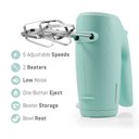 Ver imagem 3 de Elite Gourmet Mixer de Mão 5 Velocidades, 150w, com Beaters Extra Largos, Menta