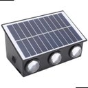 Ver imagem 1 de Arandela Solar 6w 6 Fachos 3000k Ip65 Led Externa Preta
