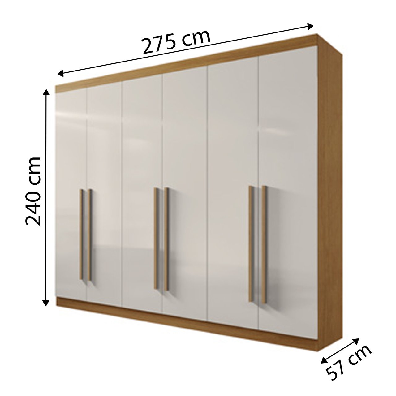 Guarda-roupa Casal 6 Portas e 6 Gavetas da Vinci Plus D'doro Móveis - Cinamomo Off D'doro Móveis - 2