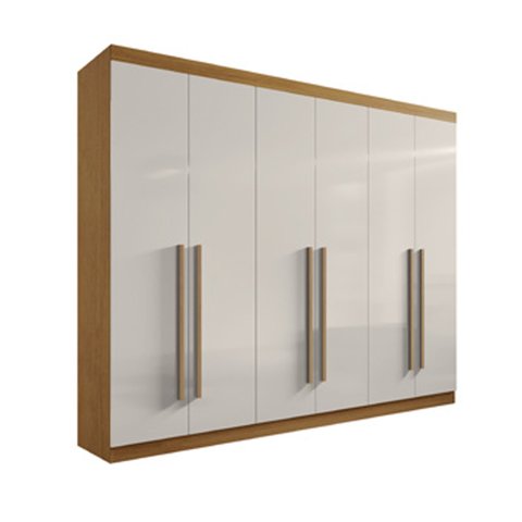 Guarda-roupa Casal 6 Portas e 6 Gavetas da Vinci Plus D'doro Móveis - Cinamomo Off D'doro Móveis