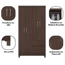 Ver imagem 7 de Guarda Roupa Solteiro Flor Café Touch 4 Portas 2 Gavetas MDP Café Demóbile 100cm