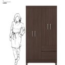 Ver imagem 3 de Guarda Roupa Solteiro Flor Café Touch 4 Portas 2 Gavetas MDP Café Demóbile 100cm