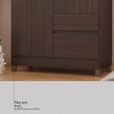 Ver imagem 2 de Guarda Roupa Solteiro Flor Café Touch 4 Portas 2 Gavetas MDP Café Demóbile 100cm