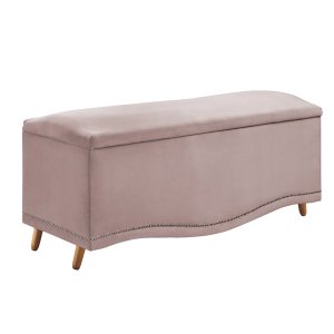 Calçadeira Sapateira Baú Holanda 1,60 Veludo Star Confort Rose Veludo 2300