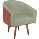 Ver imagem 5 de Poltrona Jade Decorativa Moderna Sala de Estar Quarto Escritório Conforto Corano Nozes e Bouclé Pés