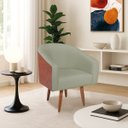 Ver imagem 1 de Poltrona Jade Decorativa Moderna Sala de Estar Quarto Escritório Conforto Corano Nozes e Bouclé Pés