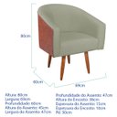 Ver imagem 3 de Poltrona Jade Decorativa Moderna Sala de Estar Quarto Escritório Conforto Corano Nozes e Bouclé Pés