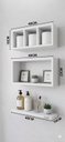 Ver imagem 2 de Kit Nichos Banheiro MDF Decorativo Organizador Lavabo 3 Peças