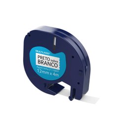 Fita para Rotulador Dymo Letratag 10697 Preto sobre Branco Papel 12mm - RF026 - 4