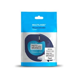 Fita para Rotulador Dymo Letratag 10697 Preto sobre Branco Papel 12mm - RF026 - 3