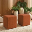 Ver imagem 1 de Puff Sala Decorativo Quadrado Kit 2 Lucca Base Fixa Bouclê Terracota G02 - D’Rossi