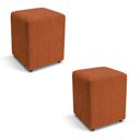 Ver imagem 3 de Puff Sala Decorativo Quadrado Kit 2 Lucca Base Fixa Bouclê Terracota G02 - D’Rossi