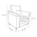 Ver imagem 5 de Kit Poltrona Amamentação Sara + Puff Veludo Bege Dal Poz Estofados