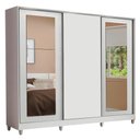 Ver imagem 2 de Guarda-roupa Casal 100% Mdf Madesa Eros 3 Portas de Correr com Espelhos com Pés - Branco