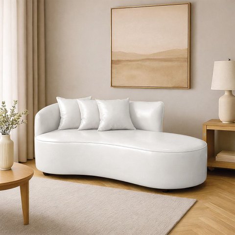 Sofá 3 Lugares Orgânico 180 Cm Morgan Sintético Pu D03 - D'rossi