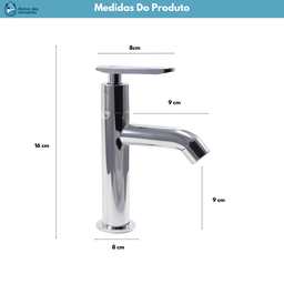 Torneira Lavatório Alta Slim Cromado Super Prática Elegante - 5