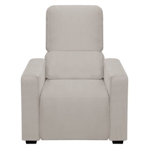 Poltrona da Mamãe Hera Reclinável Estofada Veludo Marfim Sofa Store