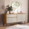 Buffet Aparador Ravi Pés Retrô Nature Branco Off White - Peternella - 1