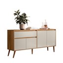 Ver imagem 2 de Buffet Aparador Ravi Pés Retrô Nature Branco Off White - Peternella
