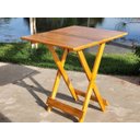 Ver imagem 5 de Conjunto Mesa Dobrável 70x70 Com 4 Cadeiras De Madeira Dobrável Retrátil Mel