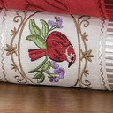 Ver imagem 2 de Jogo de Banho Toalhas Ponto Russo 100% Algodão Macio 05 Peças Bordado - Vermelho