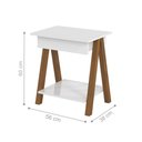 Ver imagem 2 de Mesa de Cabeceira com Gaveta Verona Amadeirado Branco