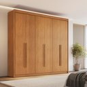 Ver imagem 1 de Guarda Roupa Casal 6 Portas 6 Gavetas 100% MDF Santiago Cinamomo Marrom