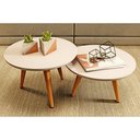 Ver imagem 3 de Conjunto 2 Mesinhas de Centro Sala Madeira Redonda Pé Palito