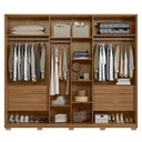 Ver imagem 3 de Guarda Roupa Casal Atrice 6 Portas Amêndola Touch/grafito com 2 Espelhos e Pés - Demartêz