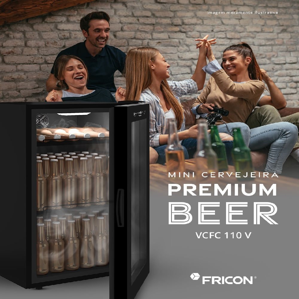 Mini Cervejeira Premium Beer Fricon 105 Litros Preto - 220 Volts - 4