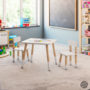 Ver imagem 3 de Mesa Infantil com 2 Cadeiras Fabricado em MDF e Madeira Ideal para Refeições Estudar Pintar Brincar