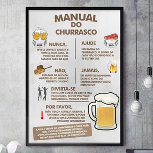 Quadro Decorativo Manual do Churrasco-24x34Cm