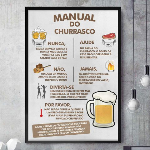 Quadro Decorativo Manual do Churrasco-24x34Cm