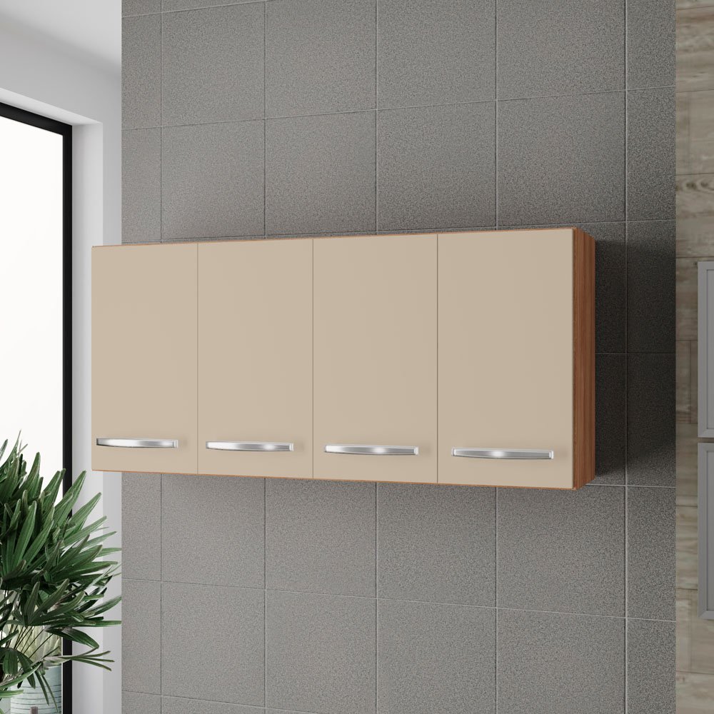 Ver imagem 5 de Armario Aereo 120 Cm 4p Mara Savana Off White Mobbs