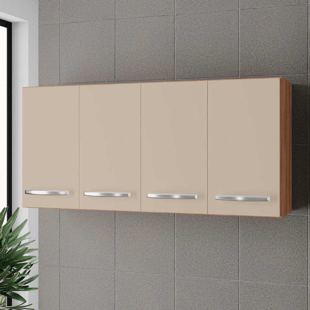 Ver imagem 2 de Armario Aereo 120 Cm 4p Mara Savana Off White Mobbs