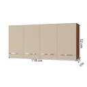 Ver imagem 3 de Armario Aereo 120 Cm 4p Mara Savana Off White Mobbs