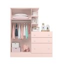 Ver imagem 3 de Guarda Roupa Infantil com Comoda Doce Sonho Rosa Acetinado - Qmovi