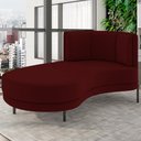 Ver imagem 2 de Chaise Longue Divã 164cm Braço Esquerdo Logus D06 Veludo Vermelho - Mpozenato