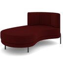 Ver imagem 1 de Chaise Longue Divã 164cm Braço Esquerdo Logus D06 Veludo Vermelho - Mpozenato