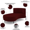 Ver imagem 3 de Chaise Longue Divã 164cm Braço Esquerdo Logus D06 Veludo Vermelho - Mpozenato