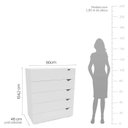 Ver imagem 2 de Cômoda Organizadora 90cm com 5 Gavetas 240822 Linha Porto Politorno