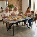 Ver imagem 2 de Mesa Pandora Tampo de Granito para Cozinha Sala Jantar 140cm Caemmun