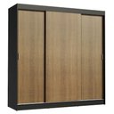 Ver imagem 2 de Guarda-Roupa Casal Madesa Reno 3 Portas de Correr Preto/Rustic Cor:Preto/Rustic