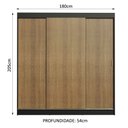 Ver imagem 3 de Guarda-Roupa Casal Madesa Reno 3 Portas de Correr Preto/Rustic Cor:Preto/Rustic