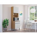 Ver imagem 1 de Armário Multiuso Paneleiro para Cozinha 61 Cm 4 Pt - Andréia: Amendoa/branco