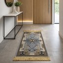 Ver imagem 2 de Tapete Persa Royal Cinza 50x100cm Fio Acetinado - Decoração para Quarto e Sala